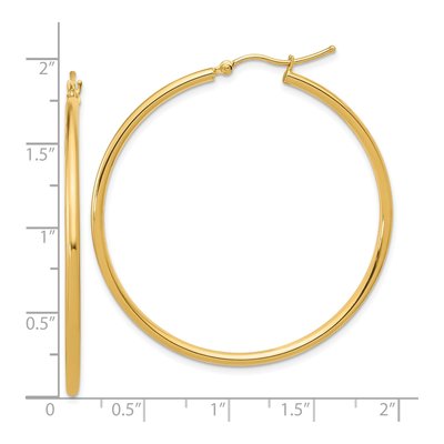 14K Yellow Gold 45mm Hoop Earrings – view 6