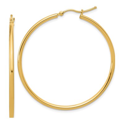 14K Yellow Gold 45mm Hoop Earrings