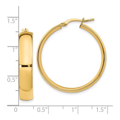 14K Yellow Gold 30mm High Polish Hoop Earrings – view 5