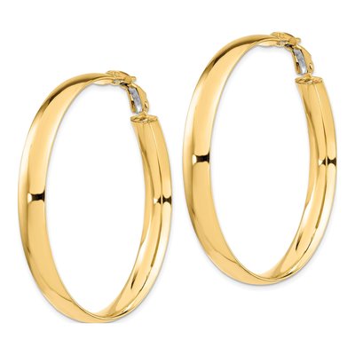 14K Yellow Gold Omega Hoop Earrings – view 3