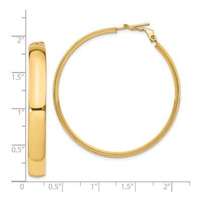 14K Yellow Gold Omega Hoop Earrings – view 5