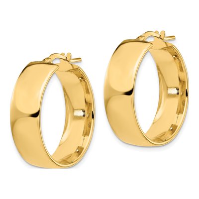 14K Yellow Gold 25mm Hoop Earrings – view 3