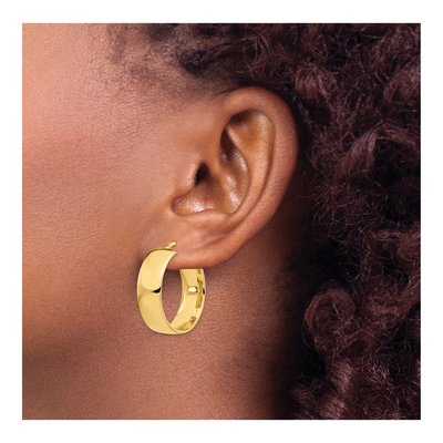 14K Yellow Gold 25mm Hoop Earrings – view 4