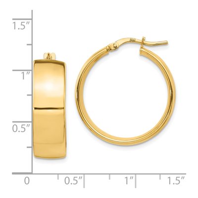 14K Yellow Gold 25mm Hoop Earrings – view 5
