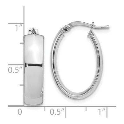 14K Yellow Gold Oval Hoop Earrings – view 5