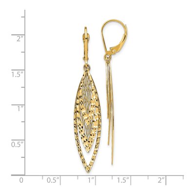 14K Yellow Gold Diamond-Cut Leverback Earrings – view 5