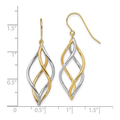 14K Two-Tone Gold Dangle Earrings – view 5