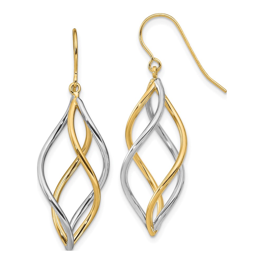 14K Two-Tone Gold Dangle Earrings