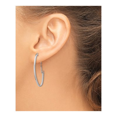 14K Yellow Gold 42mm Hollow J- Hoop Earrings – view 4