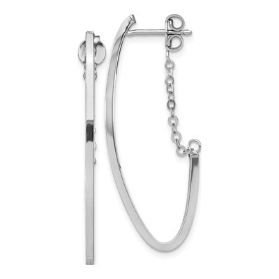 14K Yellow Gold 42mm Hollow J- Hoop Earrings
