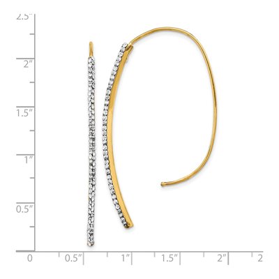 14K Yellow Gold Crystal Threader Earrings – view 5