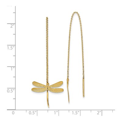 14K Yellow Gold Dragonfly Threader Earrings – view 5