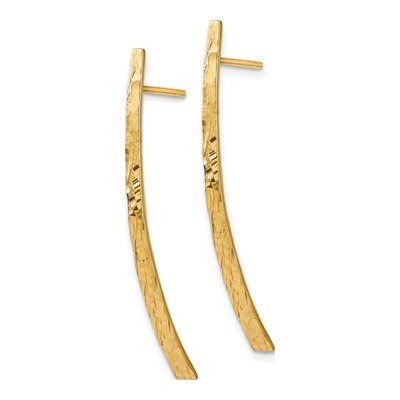 14K Yellow Gold Diamond-Cut Dangle Earrings – view 3