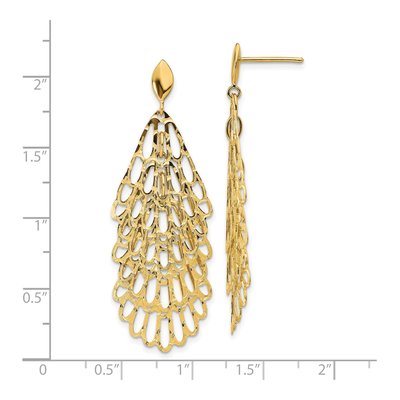 14K Yellow Gold Textured Dangle Earrings – view 5