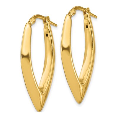 14K Yellow Gold 34mm Oval Hoop Earrings – view 3