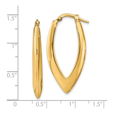 14K Yellow Gold 34mm Oval Hoop Earrings – view 5