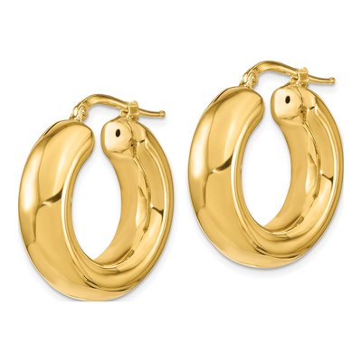 14K Yellow Gold 25mm Hoop Earrings – view 3