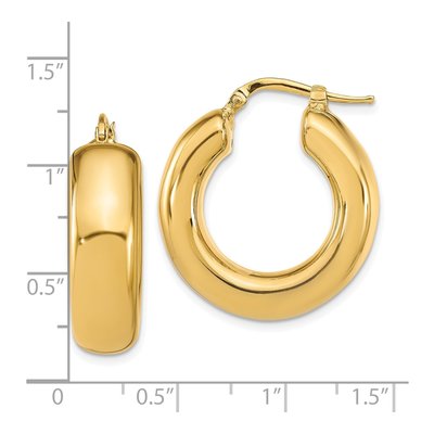 14K Yellow Gold 25mm Hoop Earrings – view 5