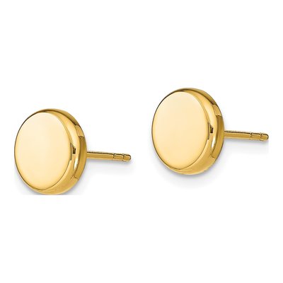 14K Yellow Gold Button Stud Earrings – view 3