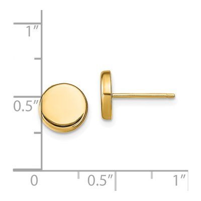 14K Yellow Gold Button Stud Earrings – view 5