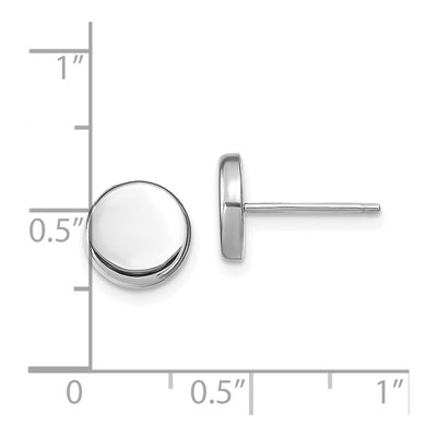 14K White Gold Button Stud Earrings – view 5