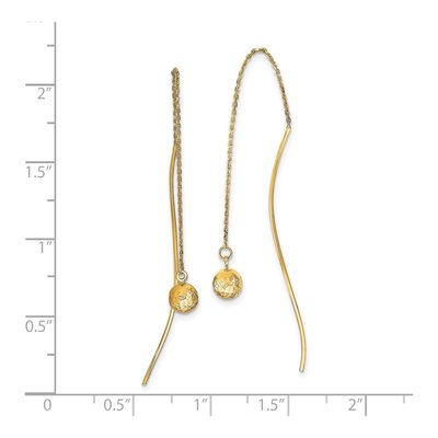 14K Yellow Gold Diamond-Cut Threader Earrings – view 5