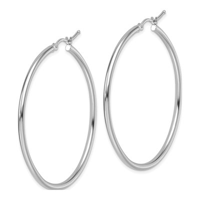 14K White Gold 45mm Hoop Earrings – view 3