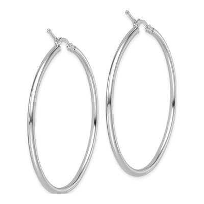 14K White Gold 45mm Hoop Earrings – view 5