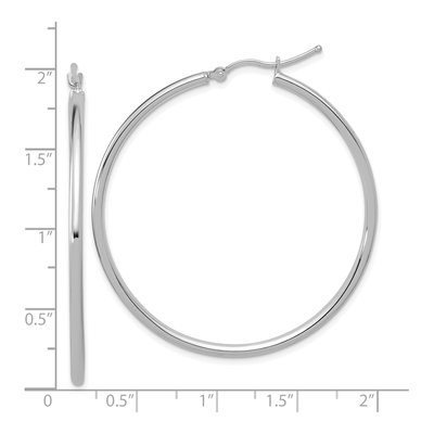 14K White Gold 45mm Hoop Earrings – view 6