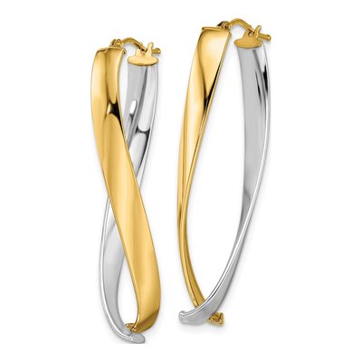 14K Yellow Gold 43mm Twisted Hoop Earrings – view 3