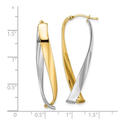 14K Yellow Gold 43mm Twisted Hoop Earrings – view 5