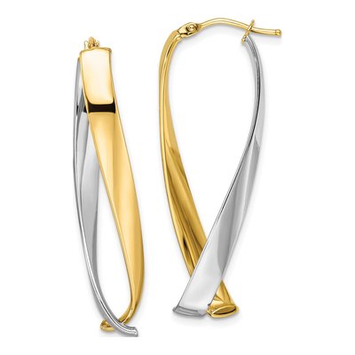 14K Yellow Gold 43mm Twisted Hoop Earrings