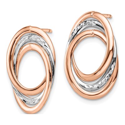 14K Yellow Gold Diamond-Cut Dangle Earrings – view 3