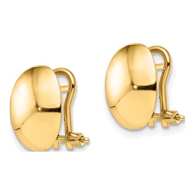 14K Yellow Gold Omega Back Stud Earrings – view 3