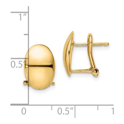 14K Yellow Gold Omega Back Stud Earrings – view 5