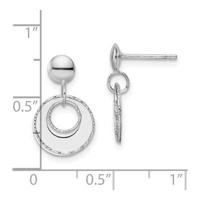 14K White Gold Textured Dangle Earrings – view 5