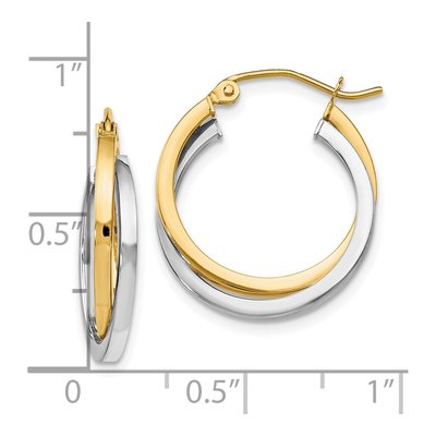 14K Two-Tone Gold Intertwined Hoop Earrings – view 5