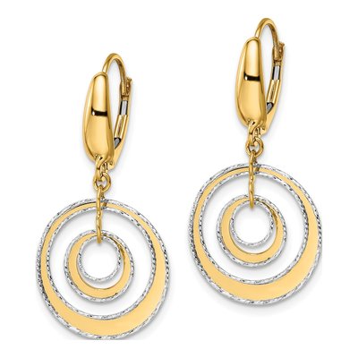14K Two-Tone Gold Leverback Earrings – view 3