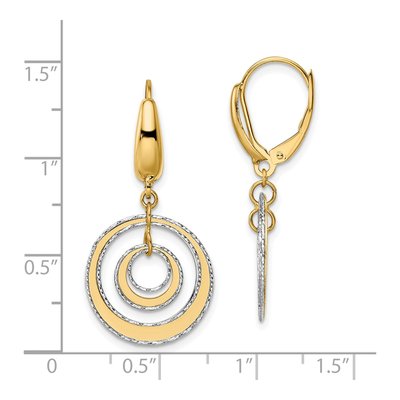 14K Two-Tone Gold Leverback Earrings – view 5