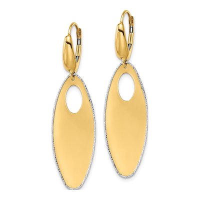 14K Two-Tone Gold Leverback Earrings – view 3