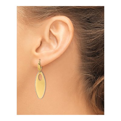 14K Two-Tone Gold Leverback Earrings – view 4