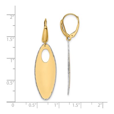 14K Two-Tone Gold Leverback Earrings – view 5