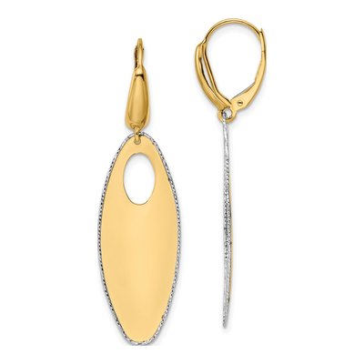 14K Two-Tone Gold Leverback Earrings