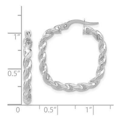 14K Yellow Gold 26mm Twisted Square Hoop Earrings – view 5