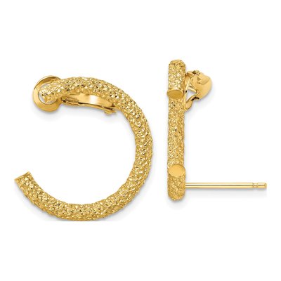 14K Yellow Gold Half Circle Ear Climbers