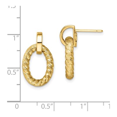 14K Yellow Gold Textured Dangle Earrings – view 5