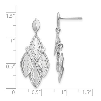 14K White Gold Diamond-Cut Chandelier Earrings – view 5