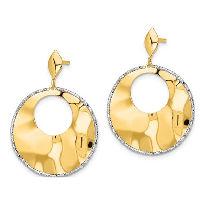 14K Two-Tone Gold Dangle Earrings – view 3