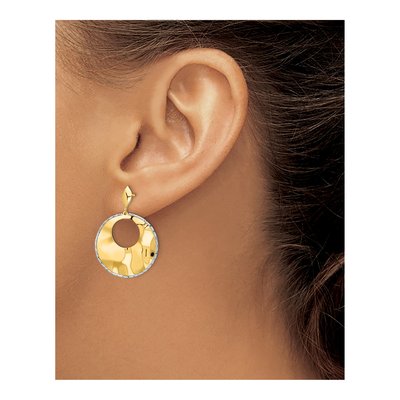14K Two-Tone Gold Dangle Earrings – view 4