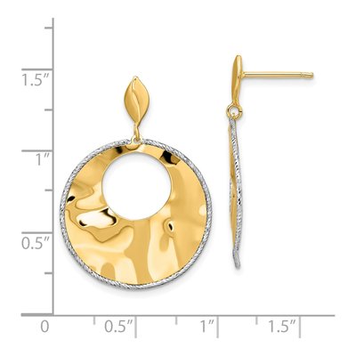 14K Two-Tone Gold Dangle Earrings – view 5